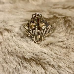 Sterling Silver 925 Cross Ring Size 8.5